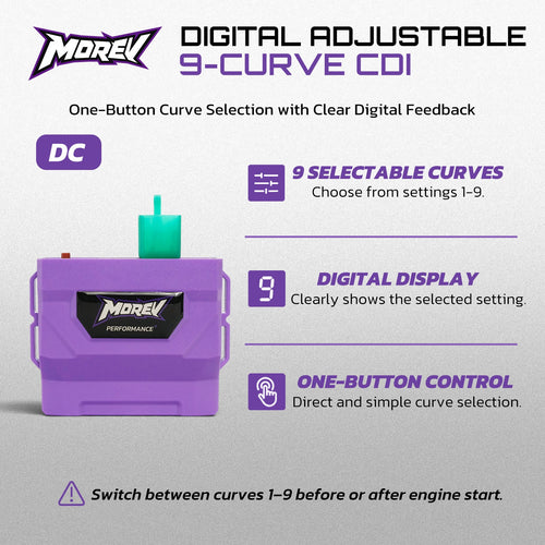 MOREV 4-pin DC CDI nine ignition curve settings and digital button controls