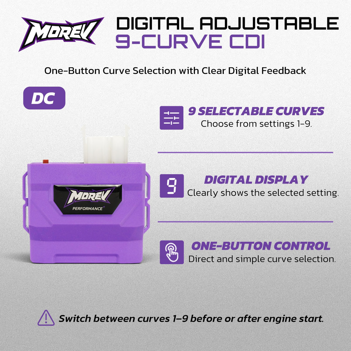 MOREV CG DC 9-curve CDI with digital setting display and one-button curve selection