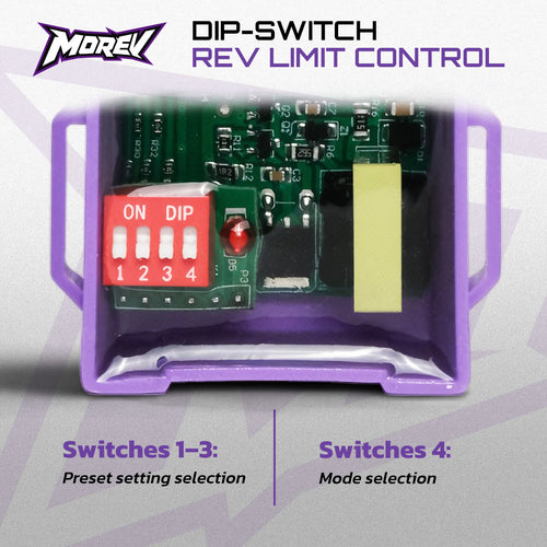 MOREV 4-pin DC CDI red DIP switches for selectable rev limit and no-limit modes