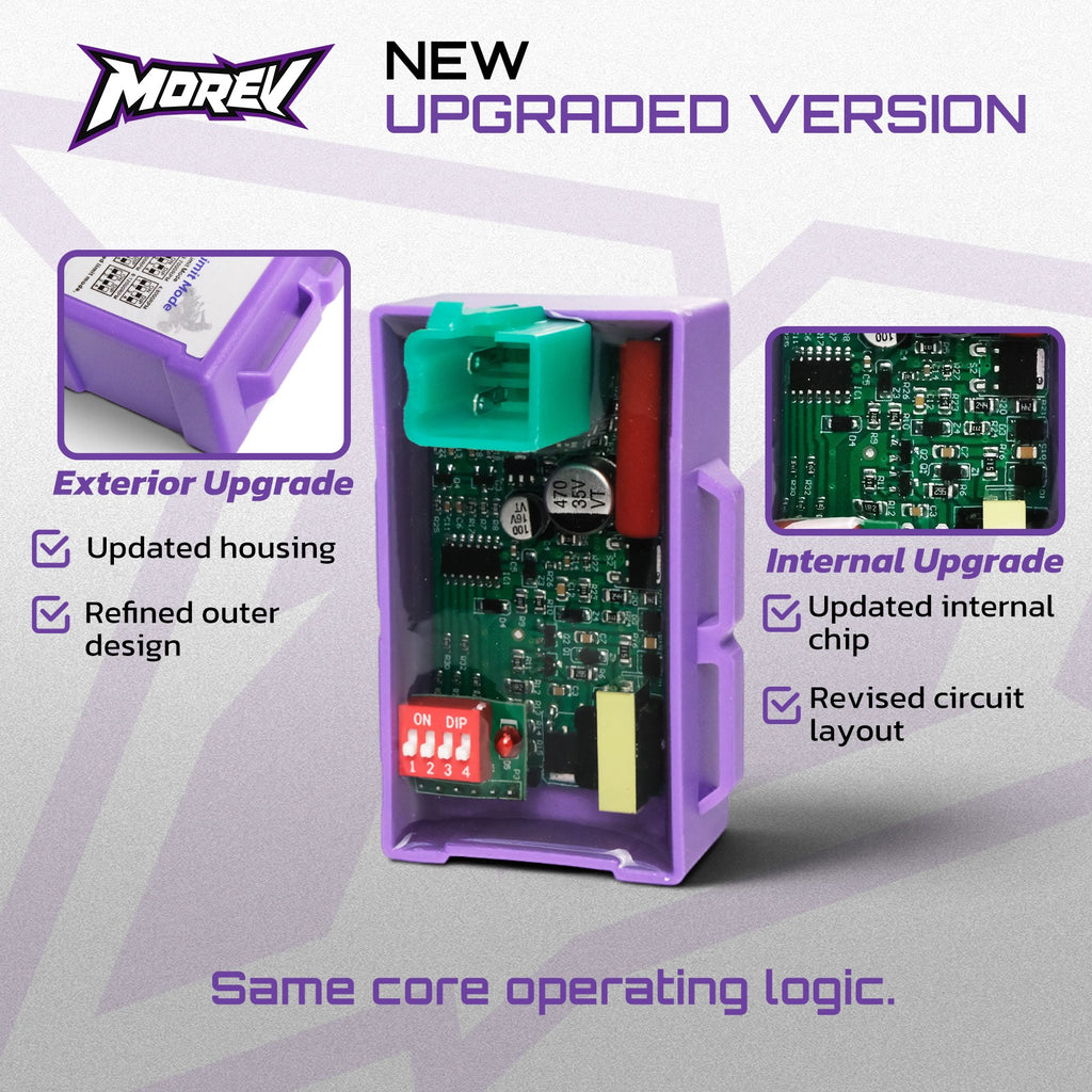 MOREV upgraded 4-pin DC CDI housing red DIP switches and revised circuit board