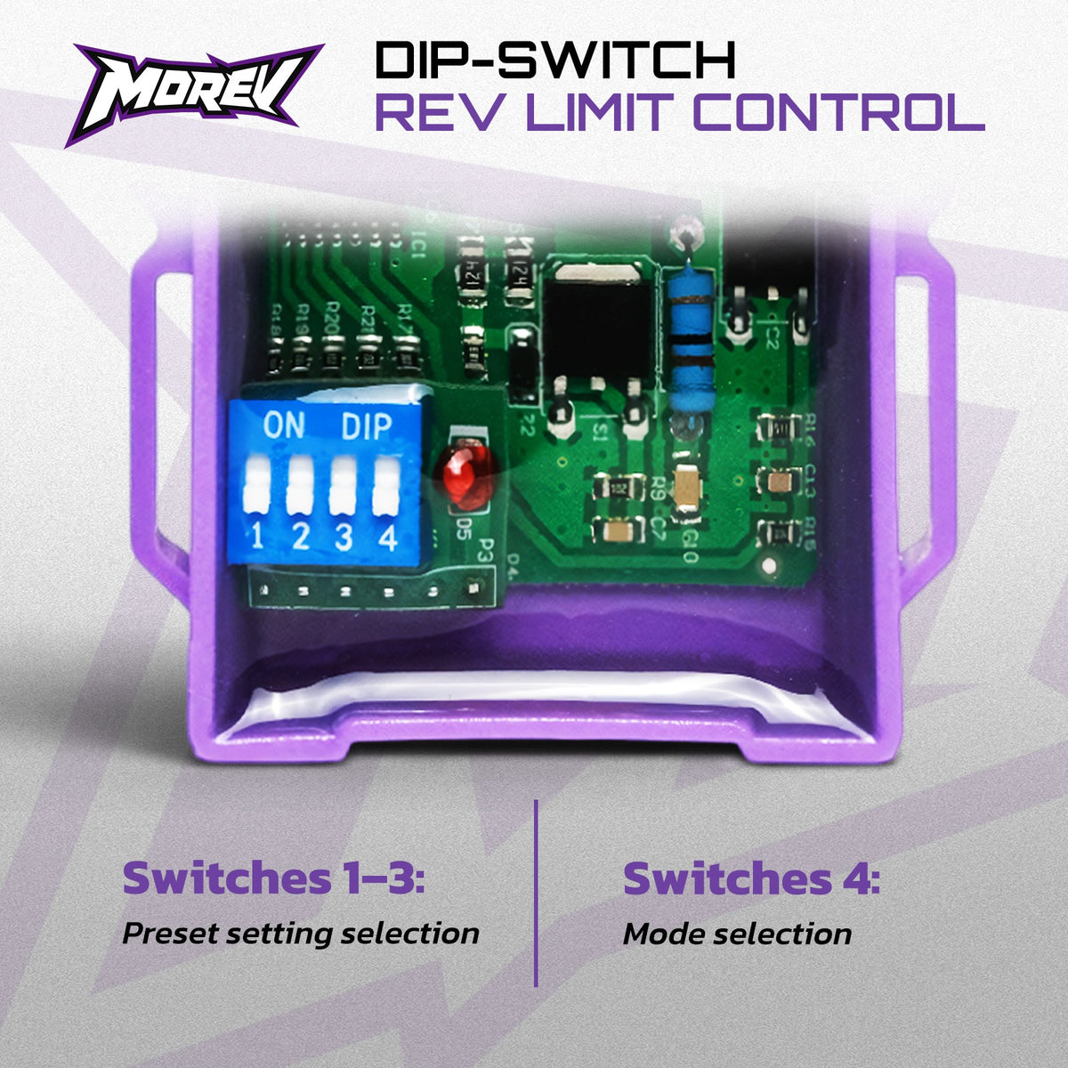 MOREV DIP adjustable CDI internal 4-position switches for rev limit mode selection