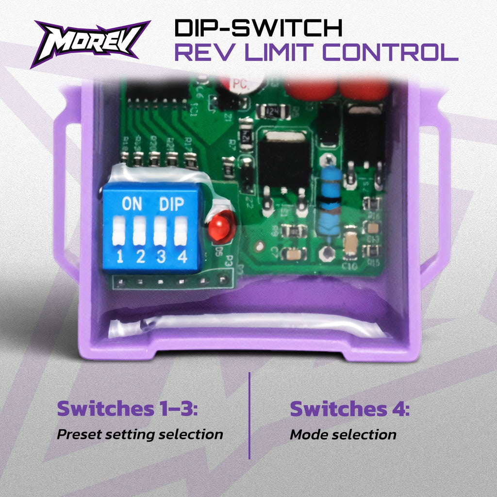 MOREV CG AC CDI blue four-position DIP switch for limiter preset and mode selection
