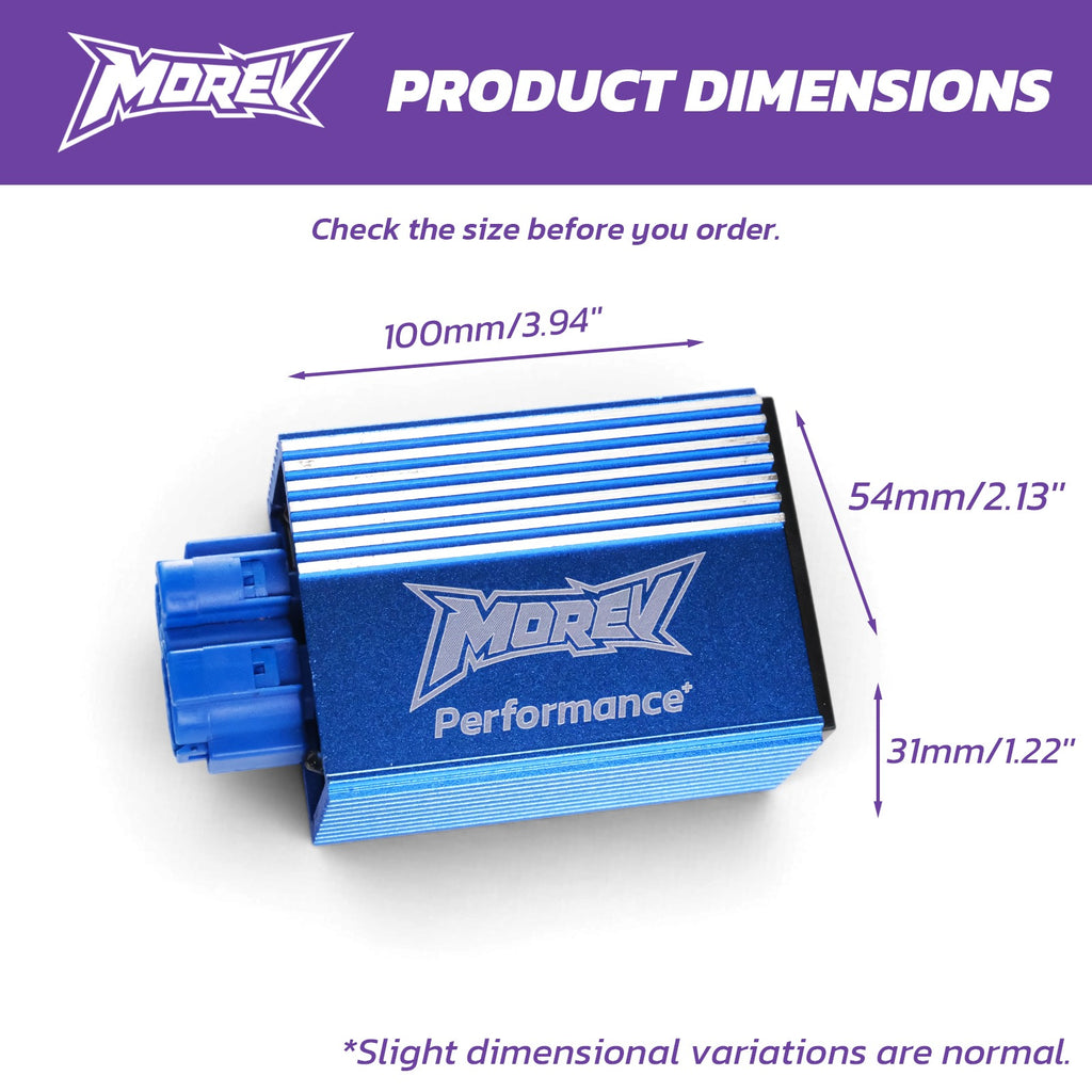 MOREV GY6 AC racing CDI dimensions 100 x 54 x 31 mm
