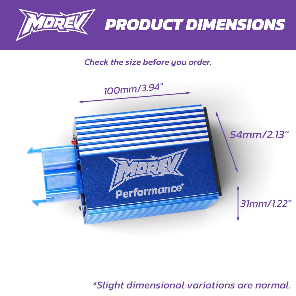 MOREV CG AC CDI physical dimensions 100 x 54 x 31 mm