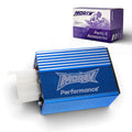 MOREV CG 6-pin DC no rev limit racing CDI with blue aluminum housing and package