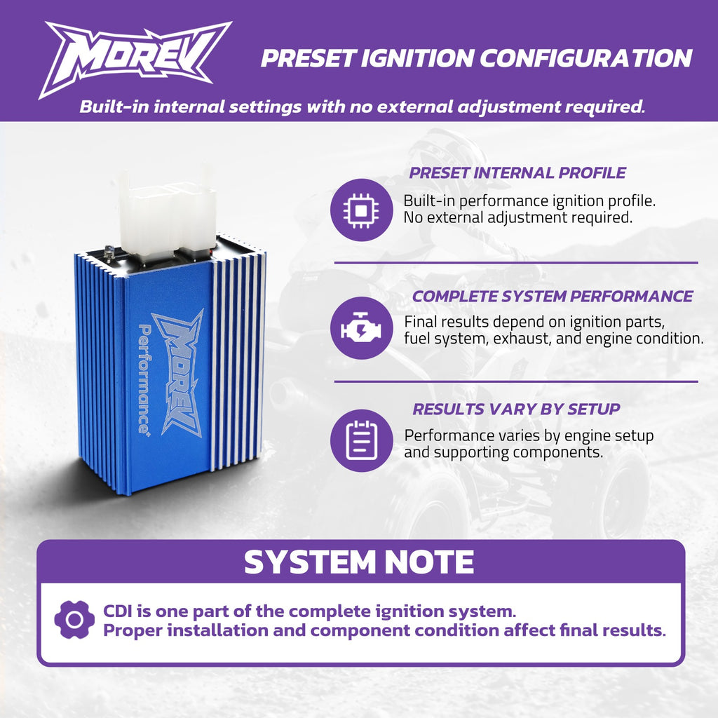 MOREV MCDI010 preset ignition profile with no external adjustments