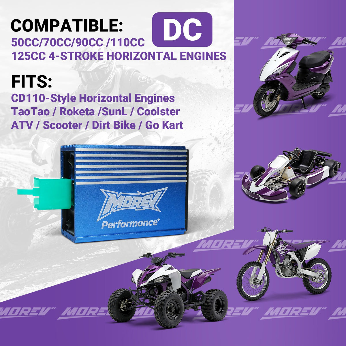 CD110-style 50 to 125cc horizontal engine DC CDI fitment reference