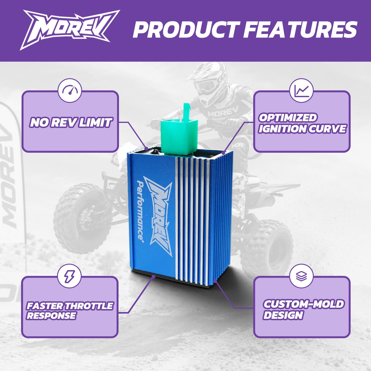 MOREV no rev limit 4-pin DC racing CDI product features