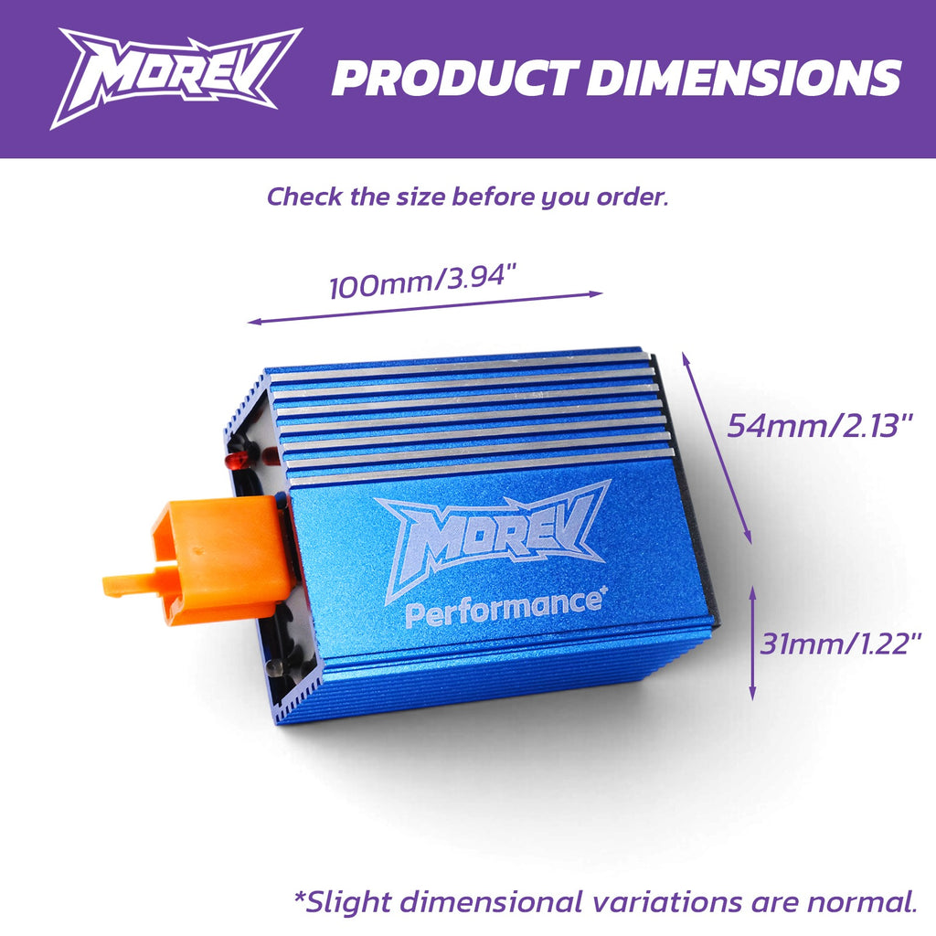 MOREV AC ignition CDI dimensions 100 x 54 x 31 mm