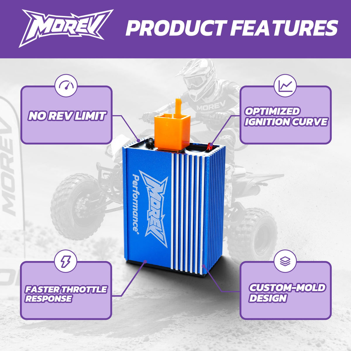MOREV 5-pin AC no rev limit racing CDI housing and timing features